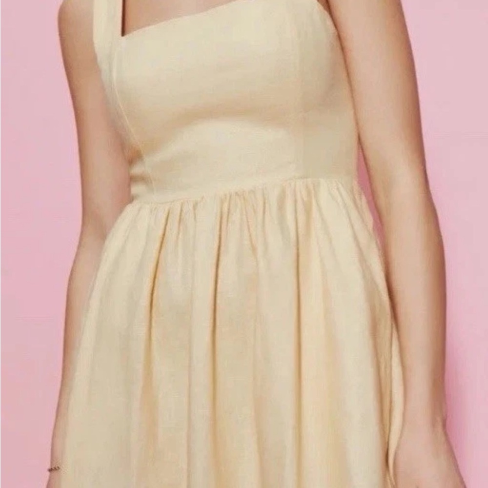 NWOT, Reformation Butter Yellow 100% Linen Dress, Maxi Ankle, 8, Light, Feminine - Picture 6 of 9
